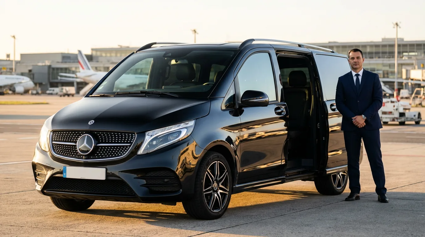 Mercedes Classe V — van avec chauffeur LGD Paris Mercedes Classe V 7 places — location van avec chauffeur LGD Paris, transport de personnes Ile-de-France
