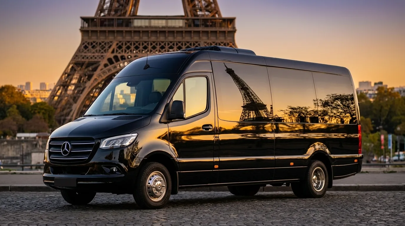 Mercedes Sprinter — minibus avec chauffeur LGD Paris Mercedes Sprinter 19 places — location minibus avec chauffeur LGD Paris, transport de personnes Ile-de-France